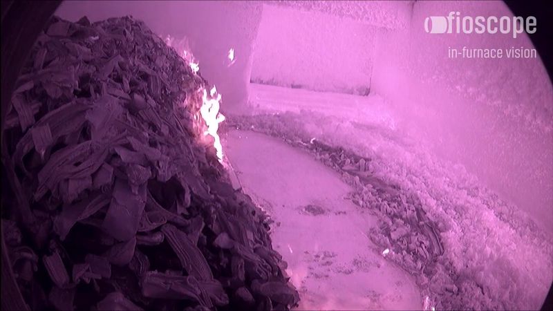 In-furnace camera footage from a multi-chamber furnace